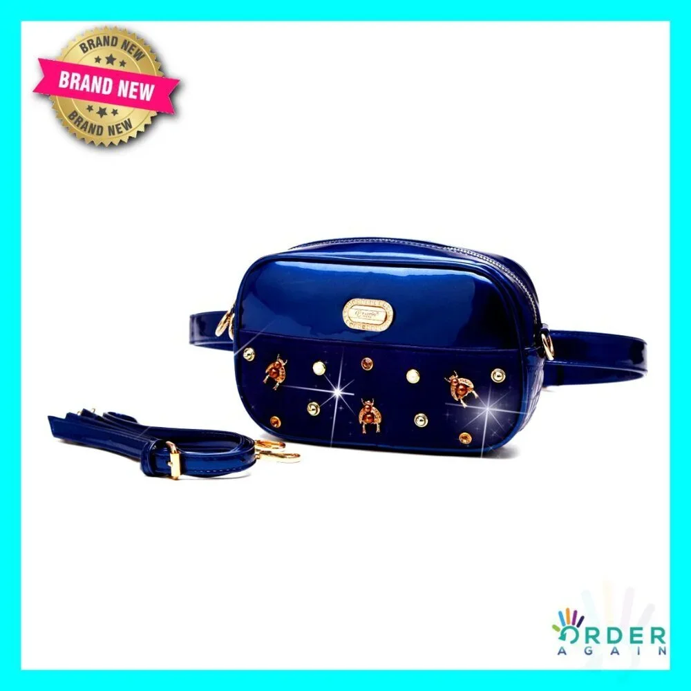 Patent Leather Fanny Pack Adjustable Strap Crossbody Waist Bag Y2K Chic